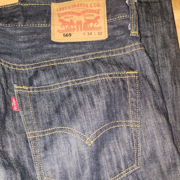 Mens Levi's 569 dark blue denim jeans - Picture 5 of 5